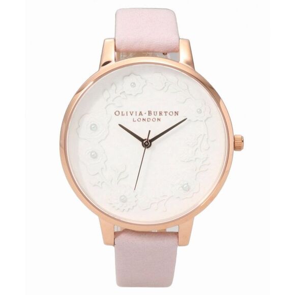 Olivia Burton Floral Dial Blush Leather Watch Women Multicolor Watches